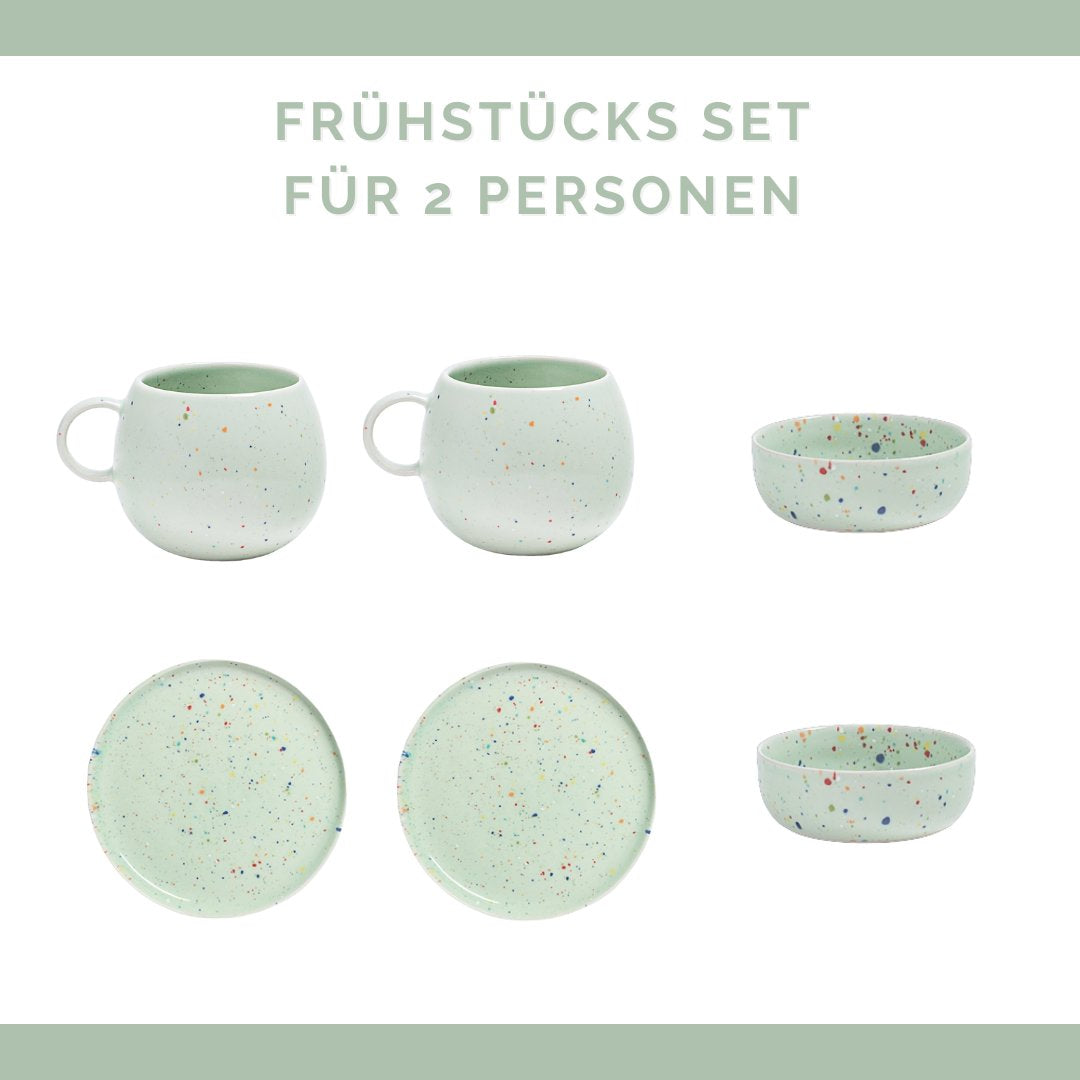 Primavera Frühstücks Set Bunt I 6 teiliges Set