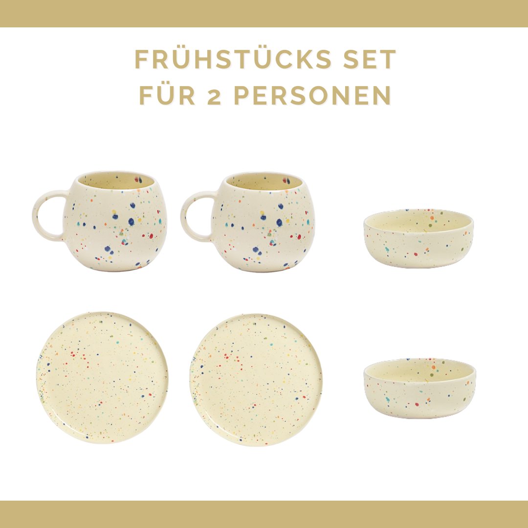 Primavera Frühstücks Set Bunt I 6 teiliges Set
