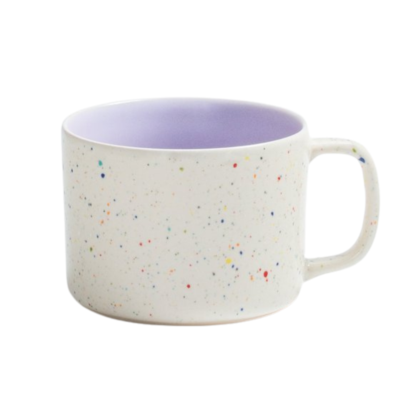 Primavera Ceramic Mug with Handle White-Purple I 2 Pieces