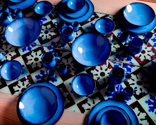 Amazonia Teller & Schalen Set Blau I 12 teiliges Set