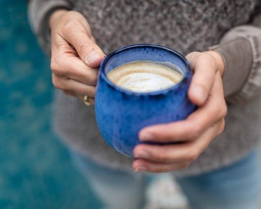 Amazonia Keramik Tasse groß Blau I 4 Stück