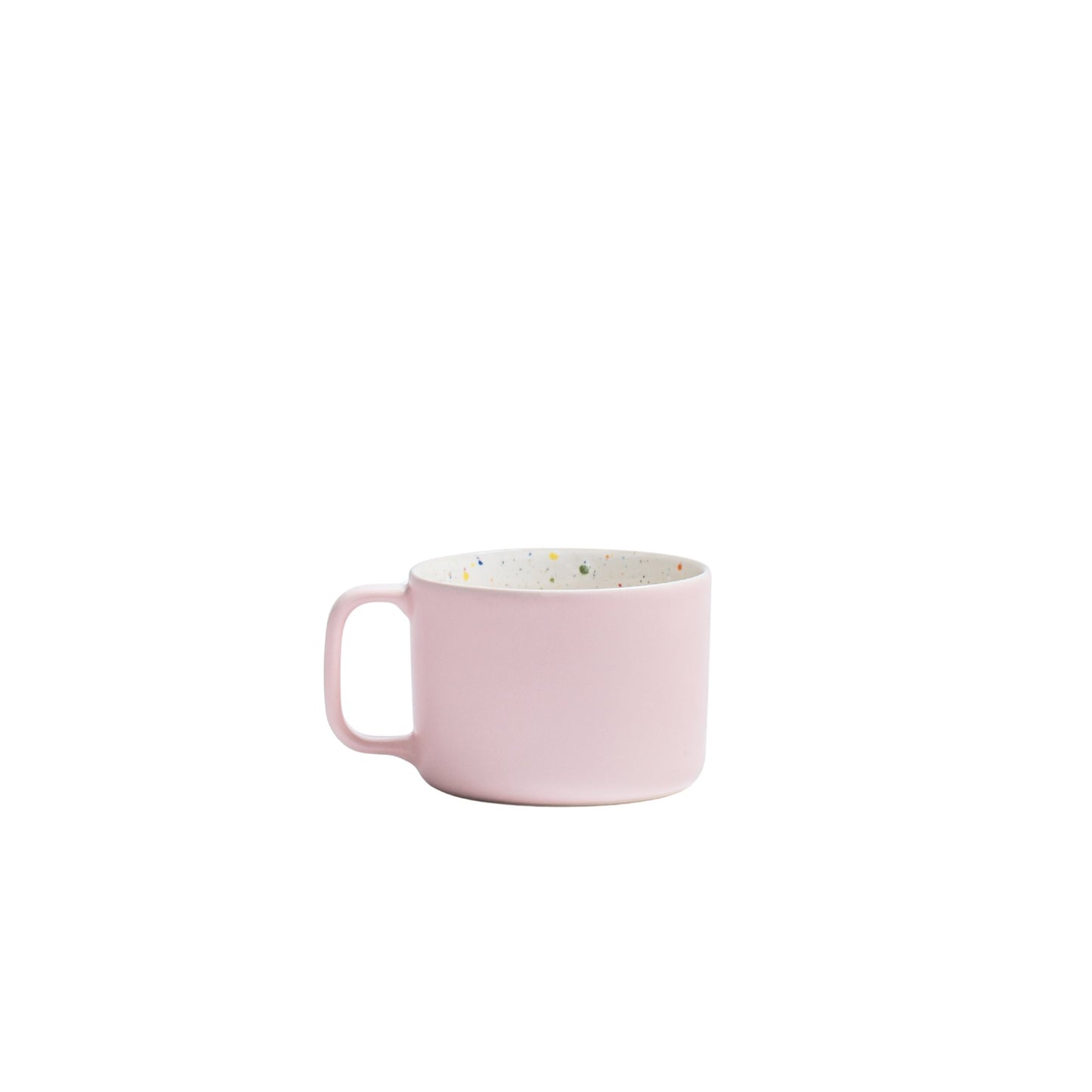 Primavera Keramik Becher mit Henkel Weiss-Rosa I 2 Stück