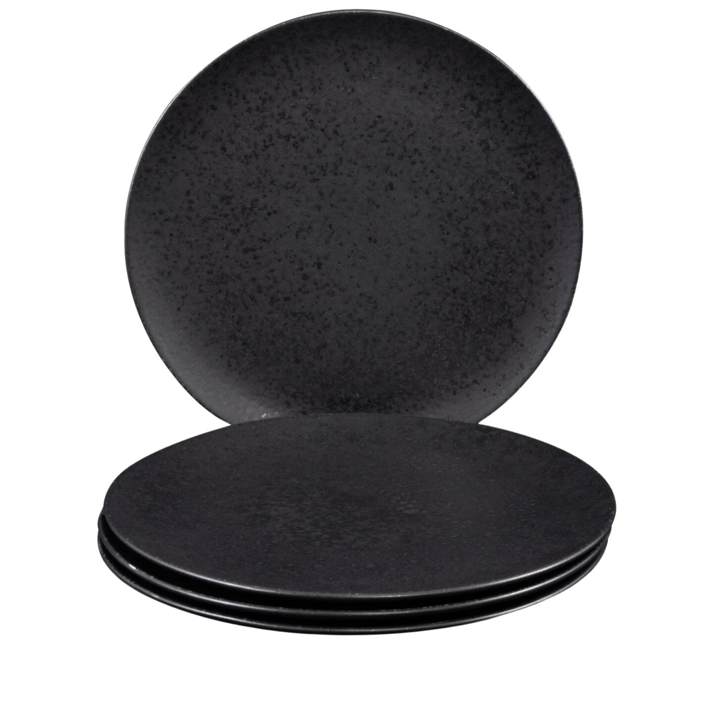 Black Stone Teller & Schalen Set Schwarz I 12 teiliges Set