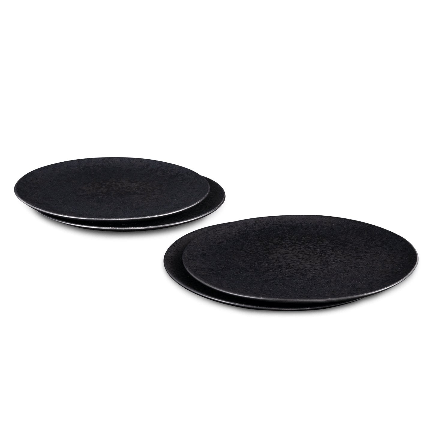 Black Stone Teller klein Schwarz I 4 Stück