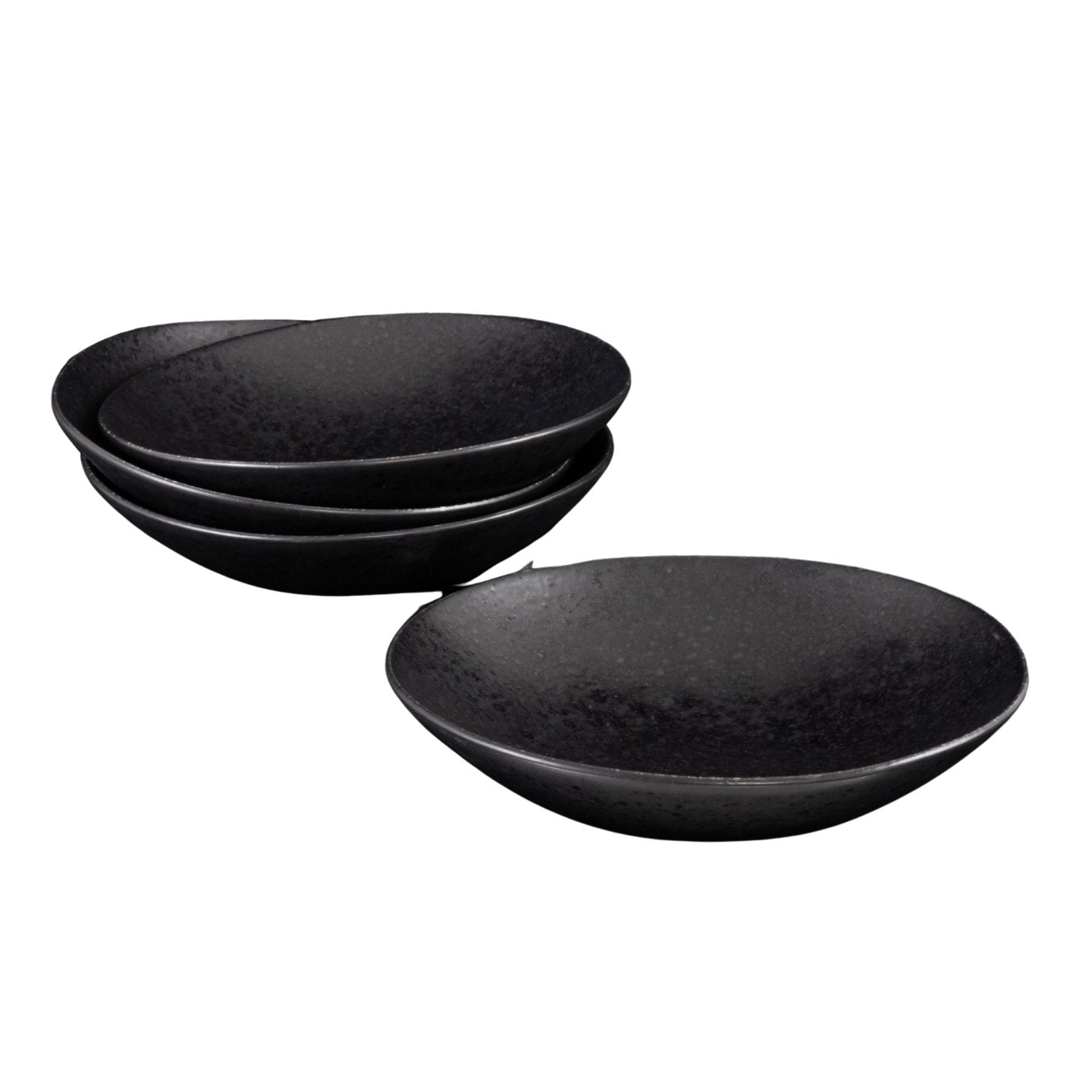 Black Stone Teller & Schalen Set Schwarz I 16 teiliges Set
