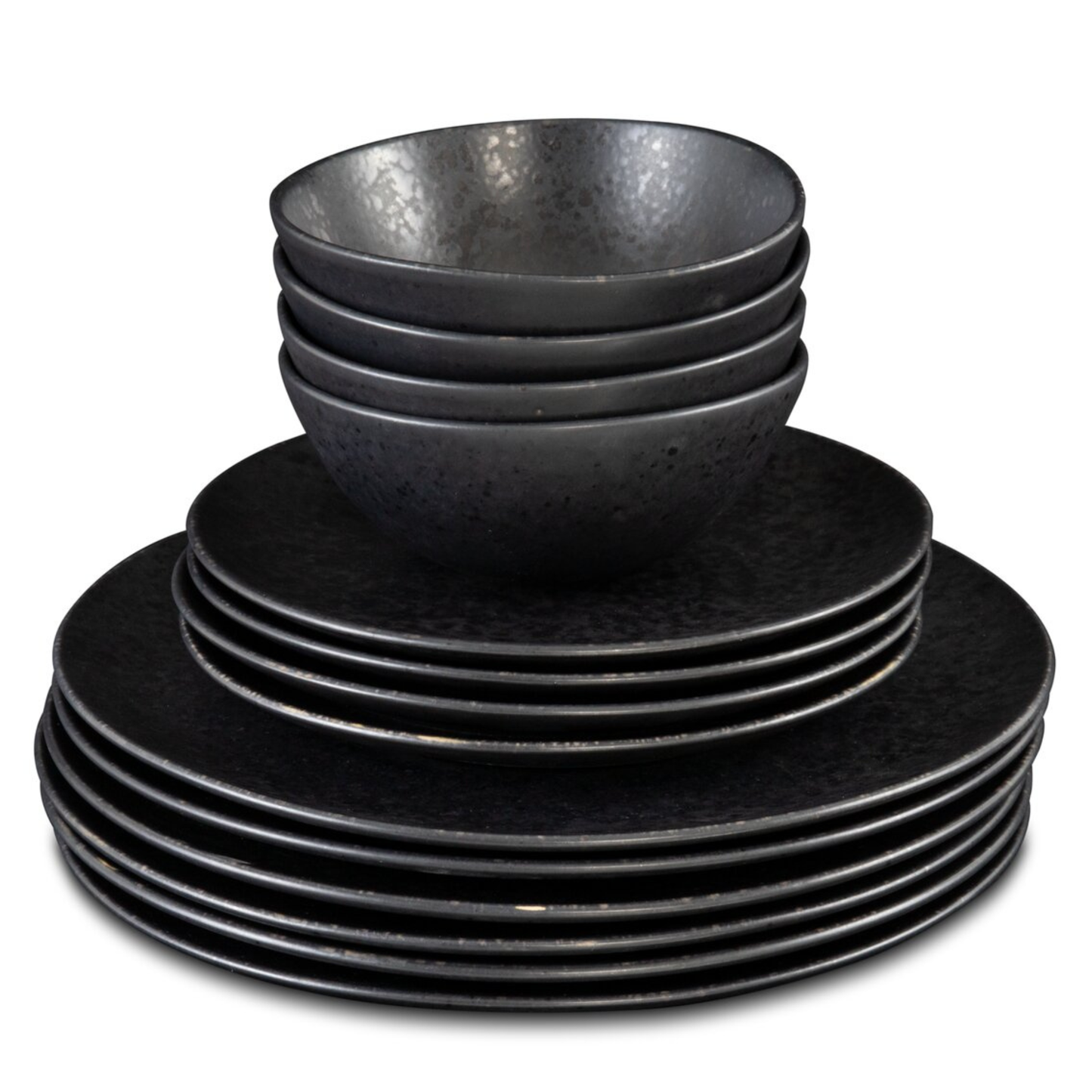 Geschirr Set Creme 12-teilig für 4 Personen – Große, Kleine Teller & Müsli Schalen | Amazonia Kollektion