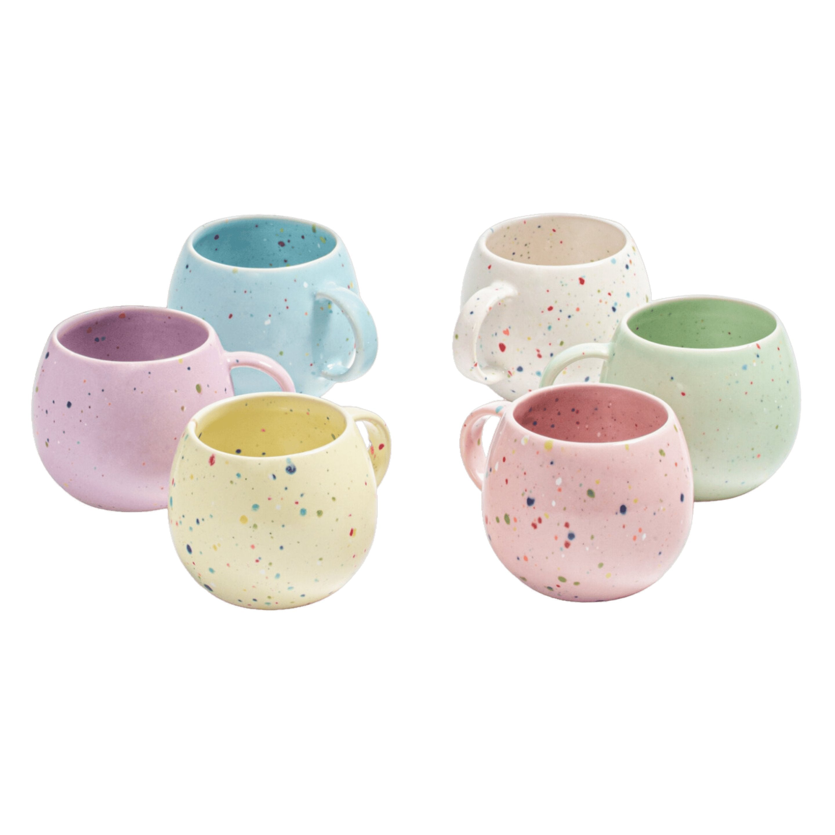 Keramik Tassen 6er Set Tassen bunt I New Party Tasse von Egg Back Home – Keramik Liebe