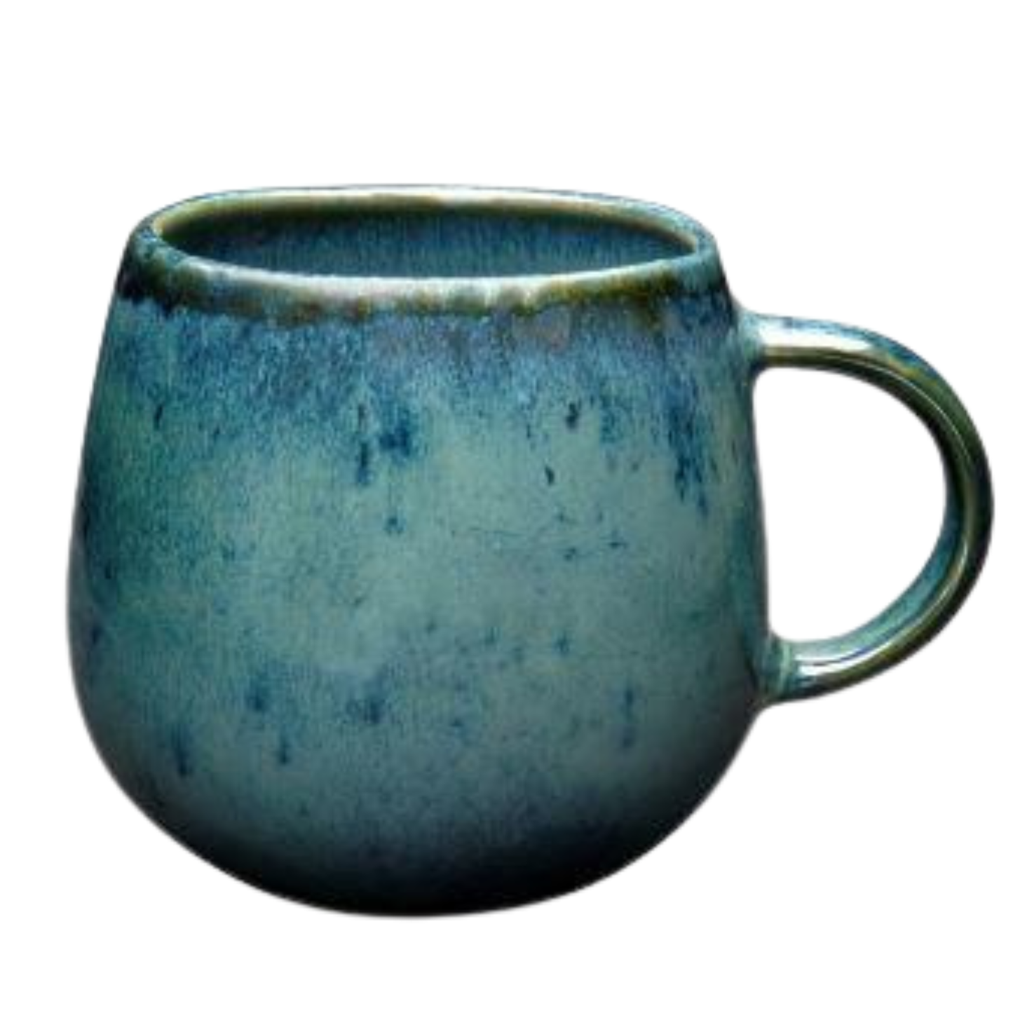 Keramik Kaffeetasse Black Stone groß Schwarz I Handgemachte Steingut Tasse 400 ml
