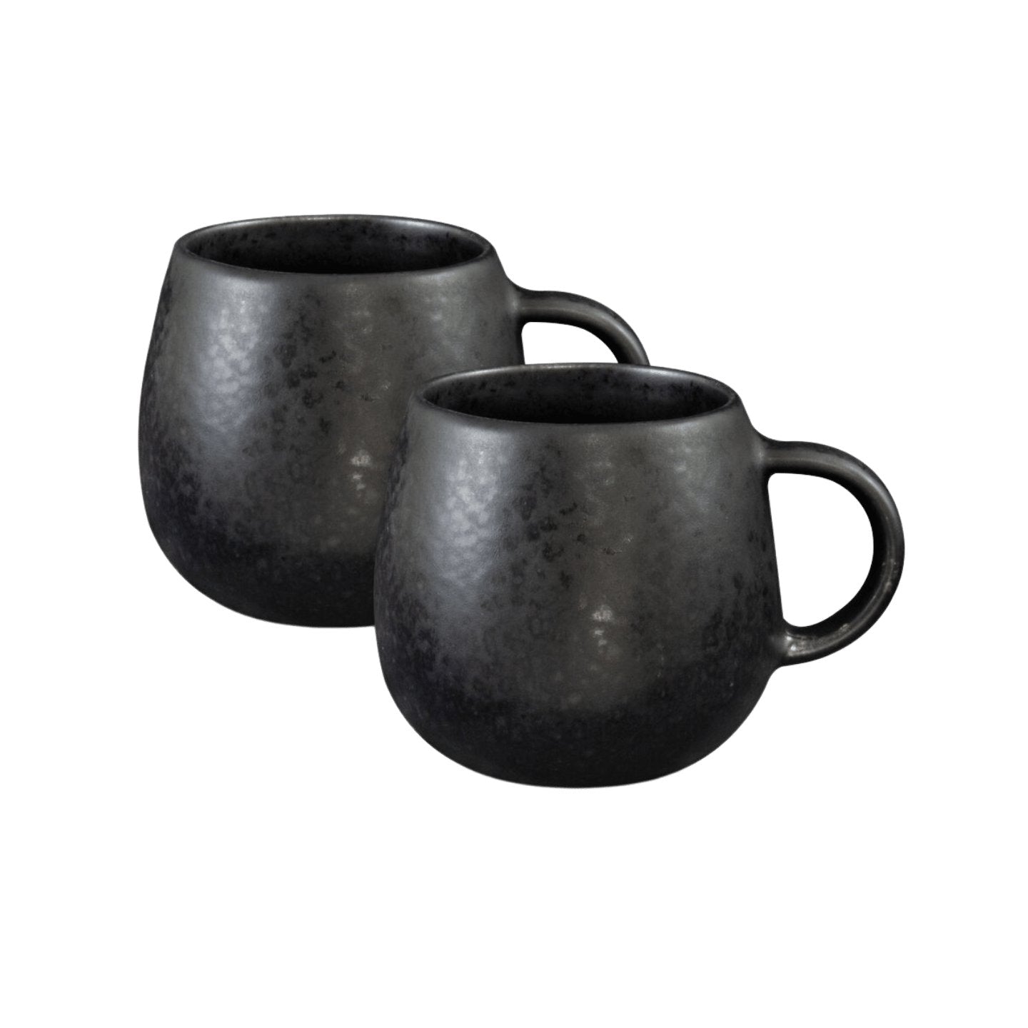 Black Stone Keramik Tasse groß Schwarz