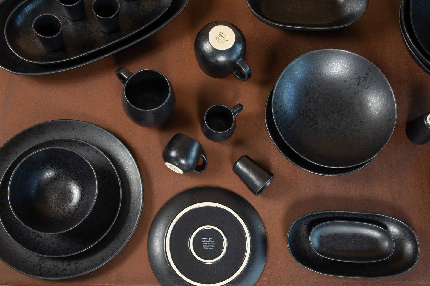 Black Stone Schale klein Schwarz I 4 Stück