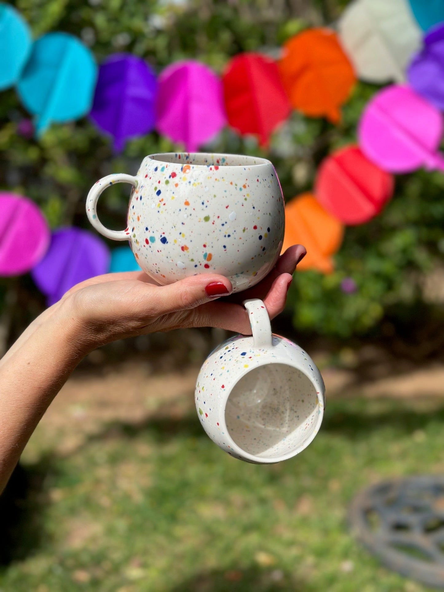 Primavera Keramik Tasse groß Weiß