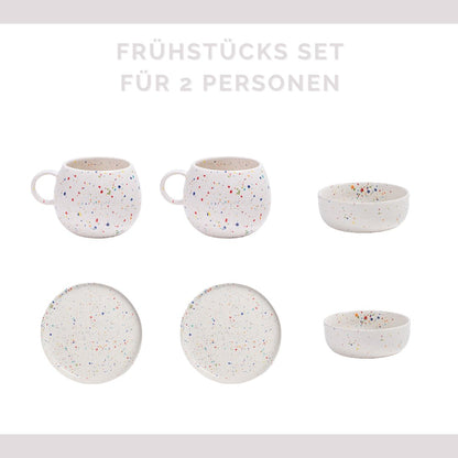 Primavera Frühstücks Set Bunt I 6 teiliges Set