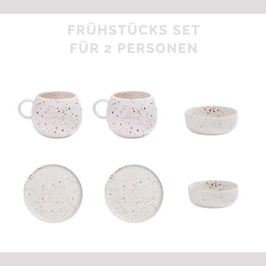 Primavera Frühstücks Set Bunt I 6 teiliges Set