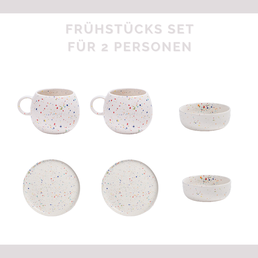 geschirr set frühstücks set für 2 personen
