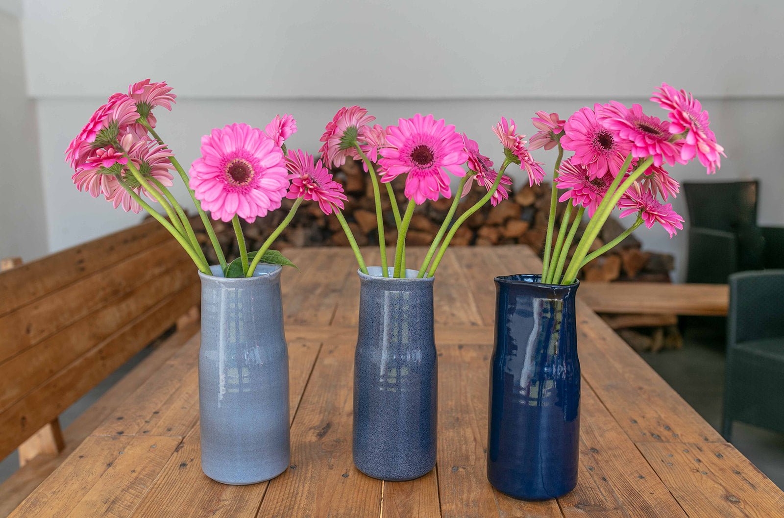 Handmade blue vase from Portugal