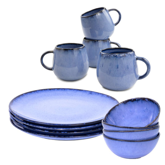 Amazonia Frühstücks Set Blau I 12 teiliges Set