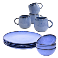 Amazonia Breakfast Set Blue I Set of 12