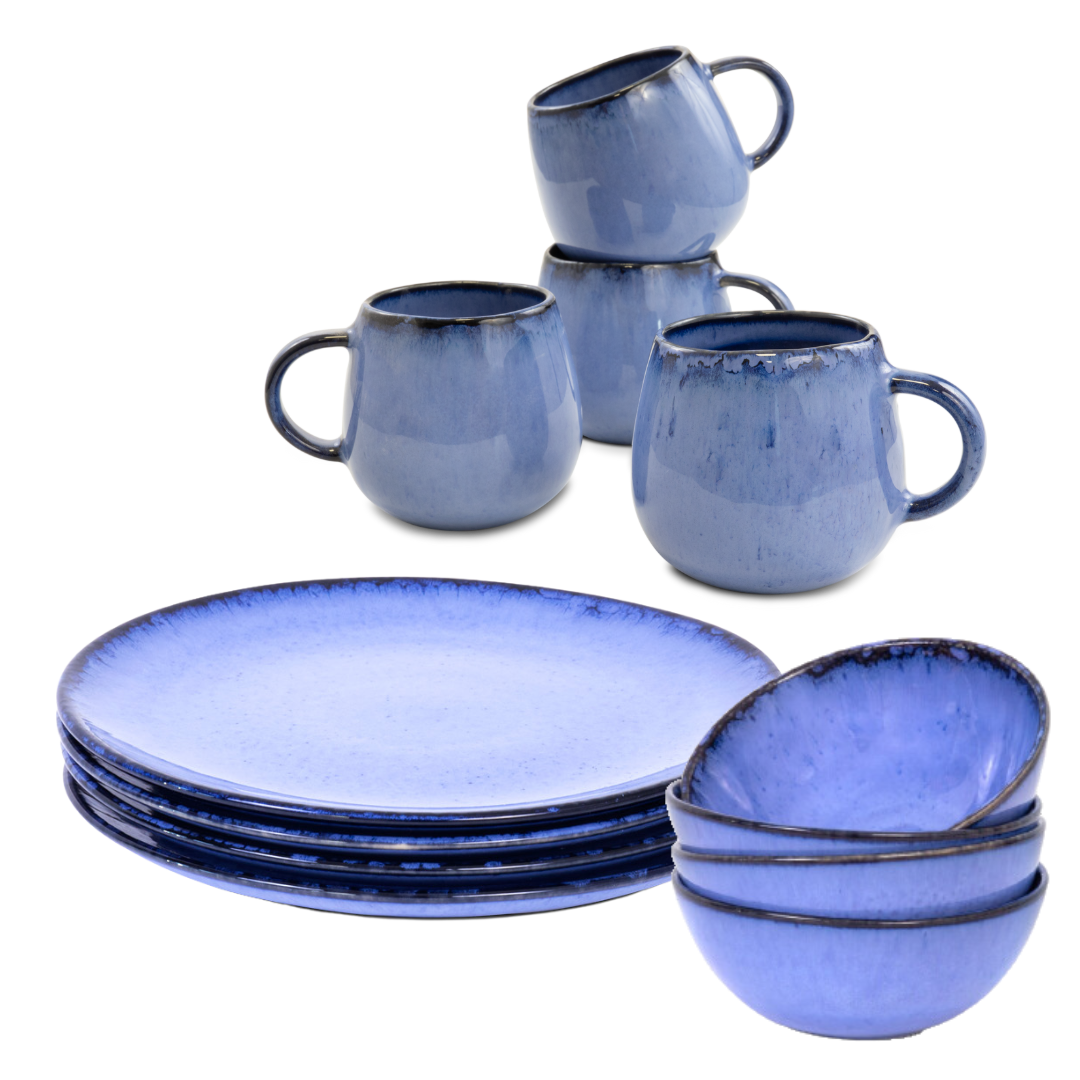Amazonia Breakfast Set Blue I Set of 12
