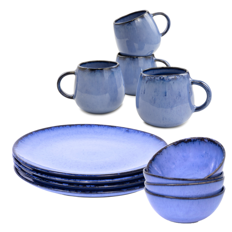Amazonia Breakfast Set Blue I Set of 12