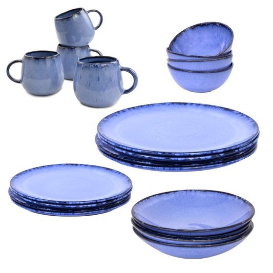 Amazonia Teller & Schalen & Tassen Set Blau I 20 teiliges Set