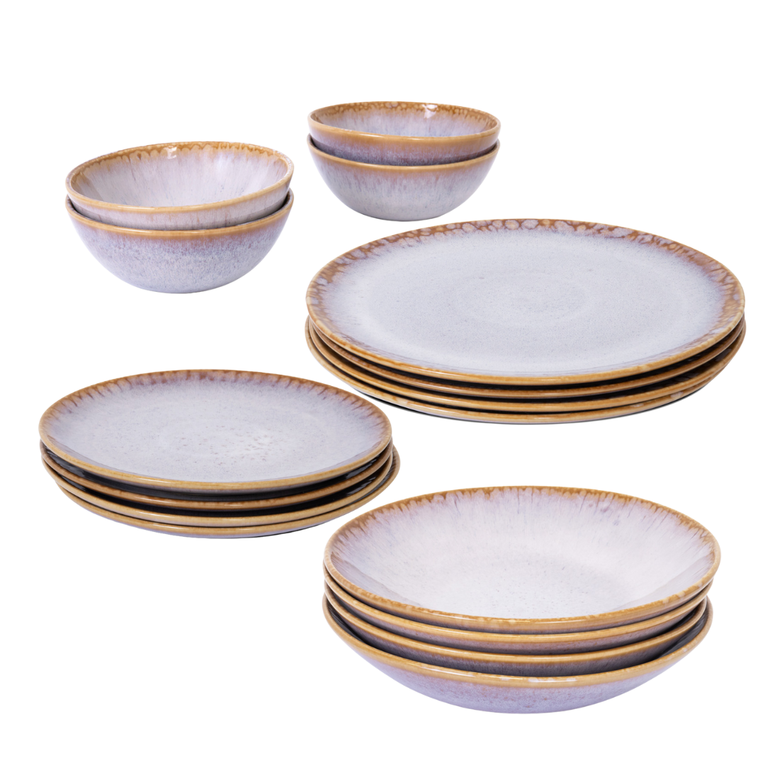Amazonia Teller & Schalen Set Creme I 16 teiliges Set