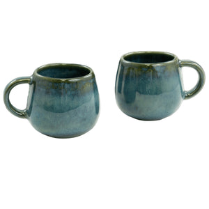 Amazonia Keramik Tasse groß Grün I 2 Stück