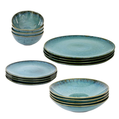 Amazonia Teller & Schalen Set Grün I 16 teiliges Set