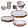 keramik geschirr set in creme