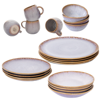 keramik geschirr set in creme