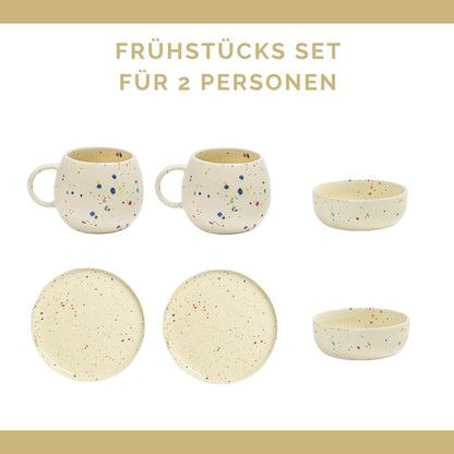 Primavera Frühstücks Set Bunt I 6 teiliges Set
