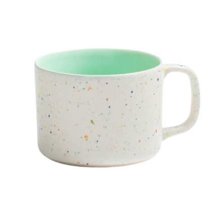 Primavera Ceramic Mug with Handle White-Purple I 2 Pieces