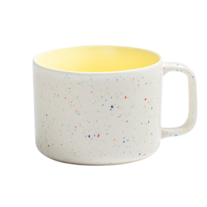 Keramik Tasse Breeze Party Weiß-Rosa – 450 ml | Egg Back Home