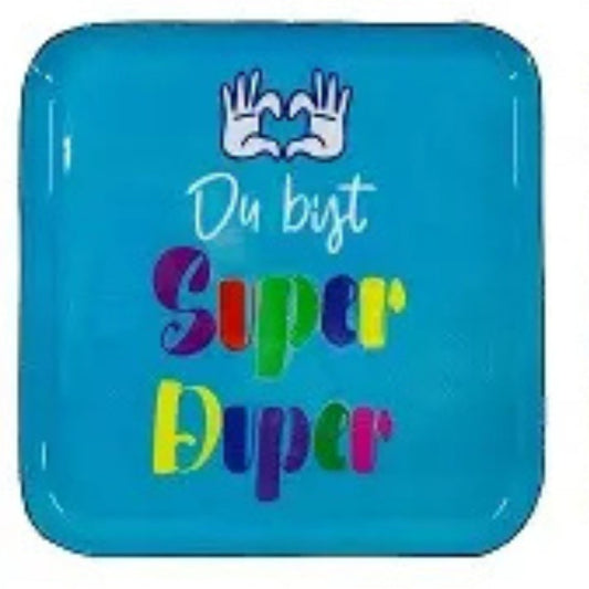 eckiger deko teller bunt super