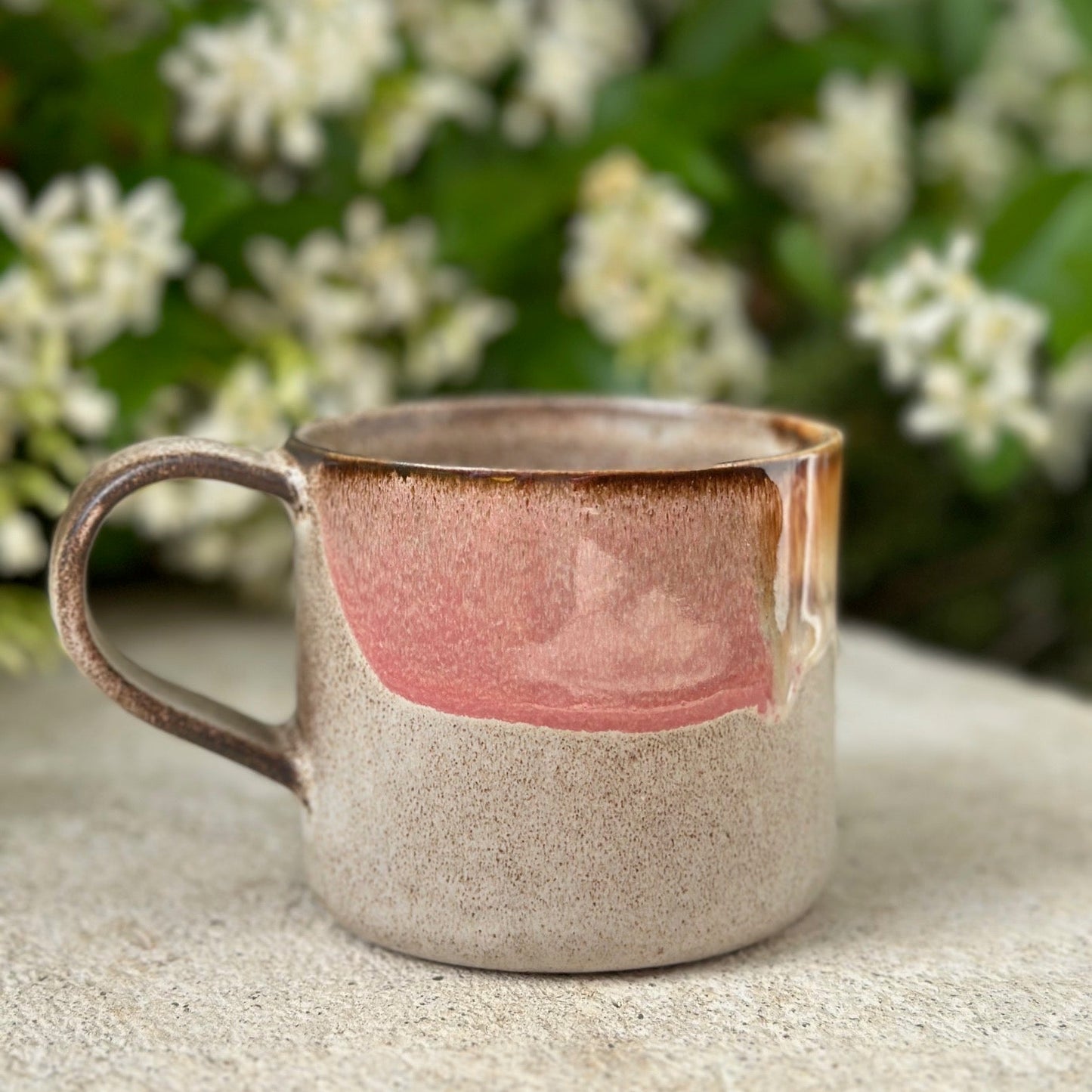 Faro Keramik Tasse groß Rose Creme I 2 Stück