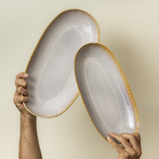 Große & kleine ovale Servierplatten – Handgemachte Keramik für Buffets – Keramik Liebe