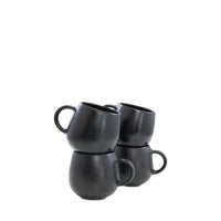 Schwarze Tasse Keramik Geschirr Set