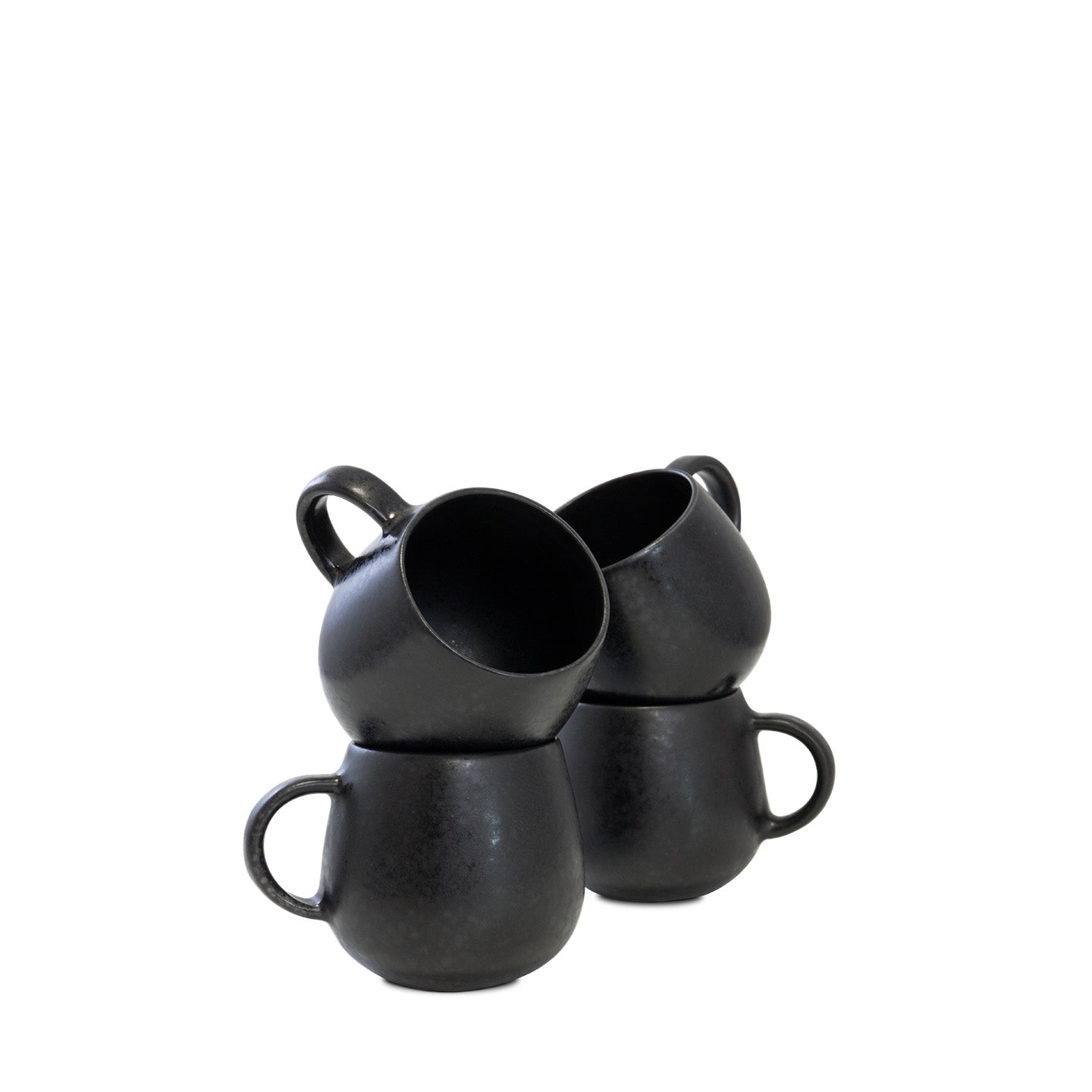 Schwarze Tasse Keramik Geschirr Set