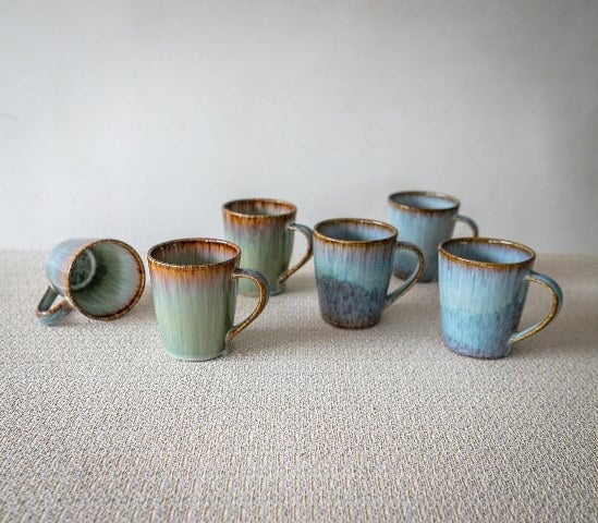 Alegria Keramik Tasse groß Blau I 2 Stück