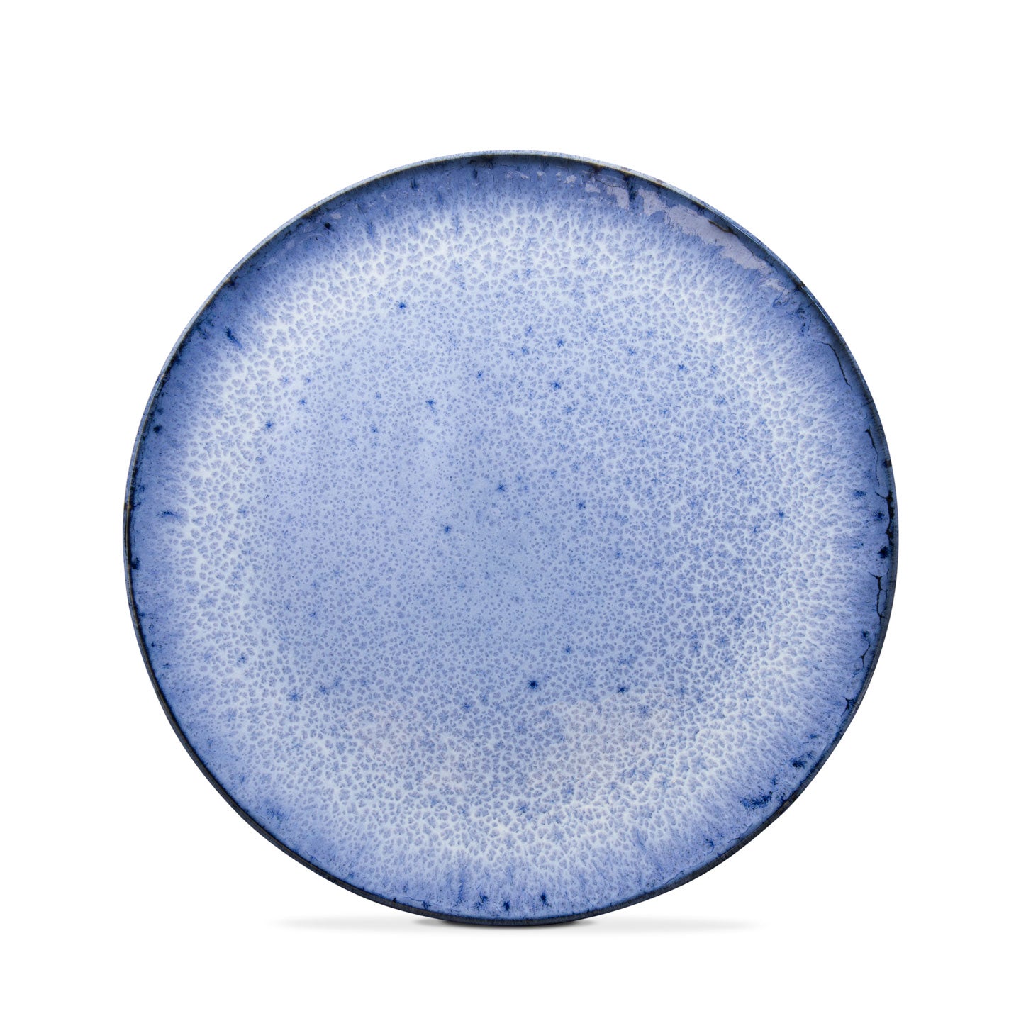 Blauer Speiseteller gross Keramik Geschirr Handgemacht aus Portugal