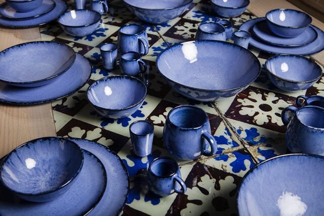 Amazonia Keramik Tasse groß Blau
