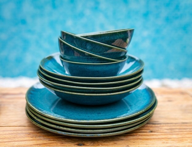 Amazonia Teller & Schalen & Tassen Set Grün I 20 teiliges Set