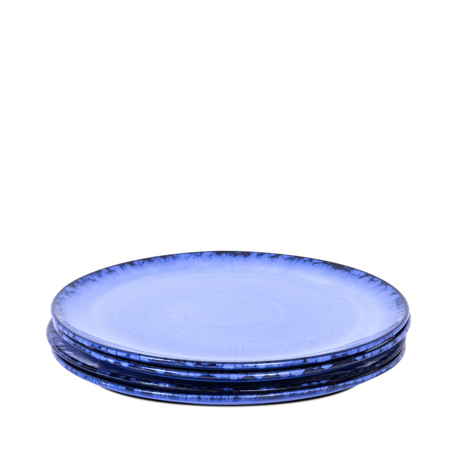 Blaue Keramik Geschirr Teller
