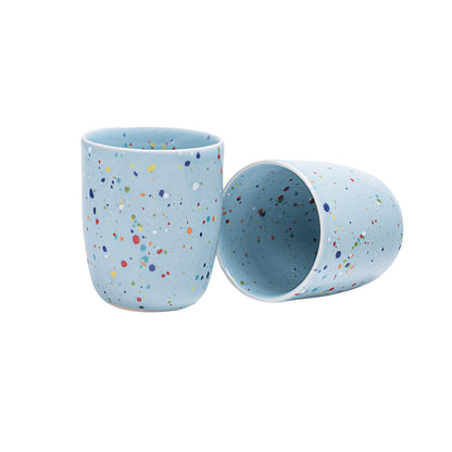 Primavera Keramik Becher Blau