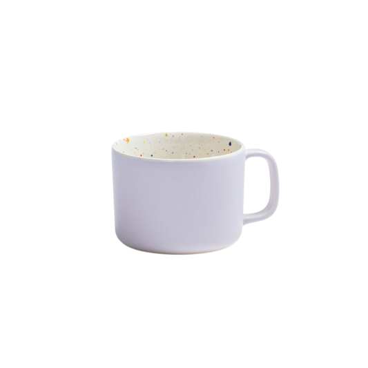 Keramik Tasse Breeze Party lila Weiß – 450 ml | Egg Back Home