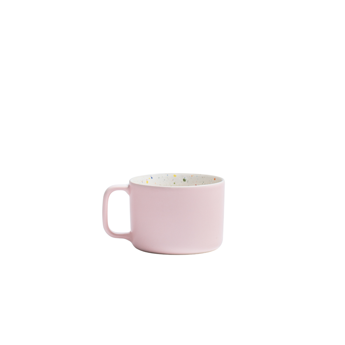 Primavera Keramik Becher mit Henkel Weiss-Rosa I 2 Stück