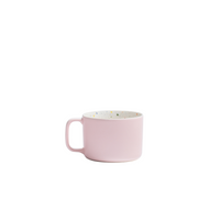 Primavera Keramik Becher mit Henkel Weiss-Rosa I 2 Stück