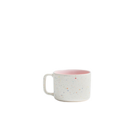 Primavera Keramik Becher mit Henkel Weiss-Rosa I 2 Stück