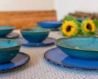 Mix & Match Green Blue Dish Handmade