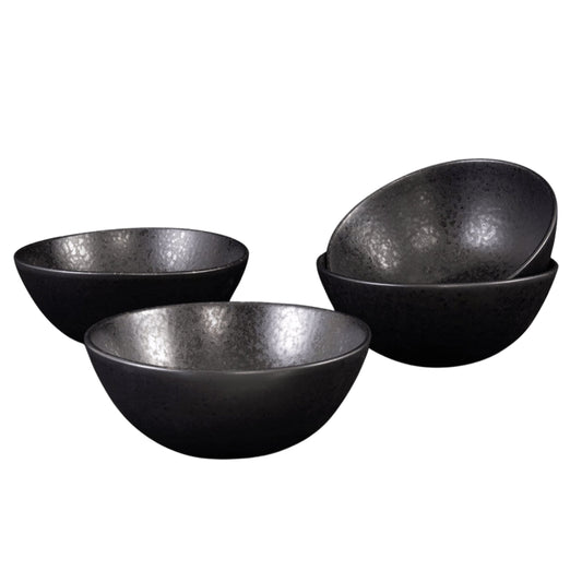 Black Stone Schale klein Schwarz I 4 Stück