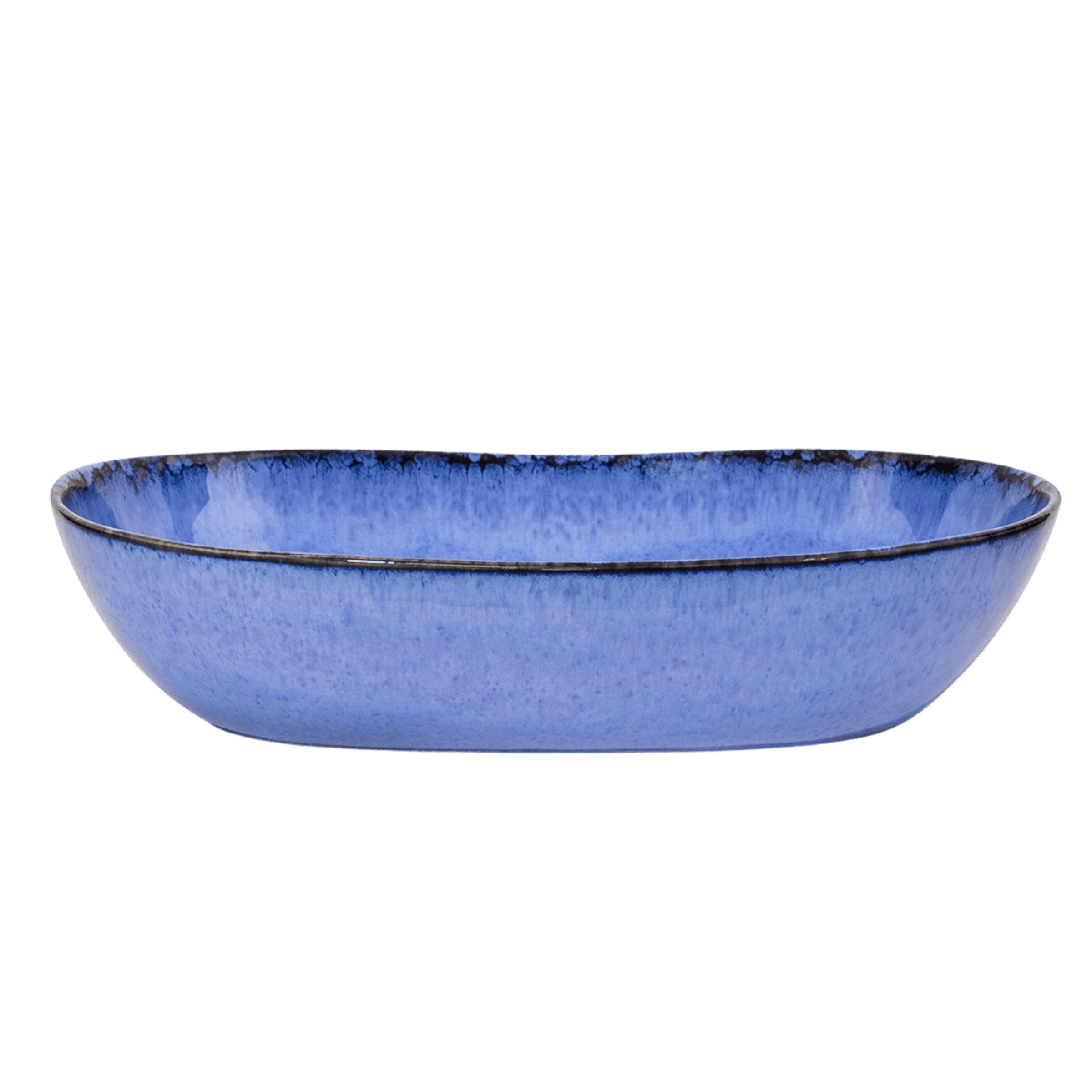 blaue Auflaufform aus Keramik für den Ofen